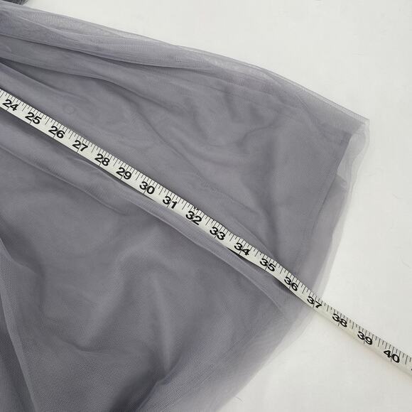 Little Mistress Lace Top Gray Silver Long Sleeve Knee Length Dress US 2 - Picture 9 of 10